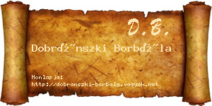 Dobránszki Borbála névjegykártya